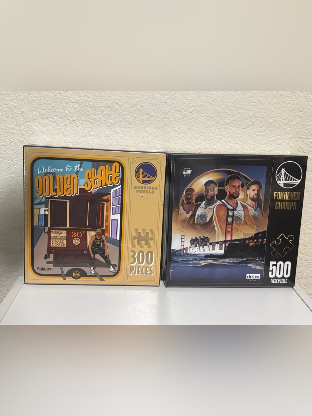 Lot of 2 Golden State Warriors Steph Curry Puzzles 300 & 500 Pieces